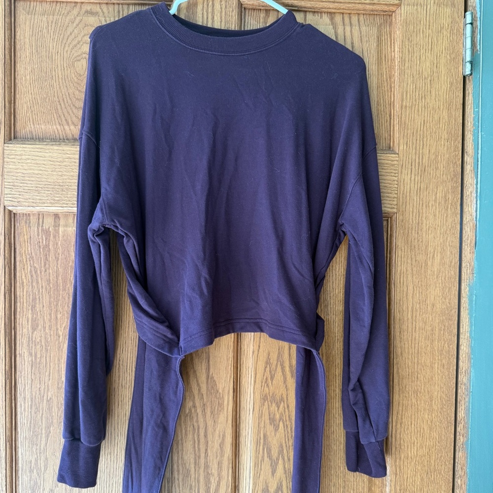 Athleta Tie Back Purple Long Sleeve Top
